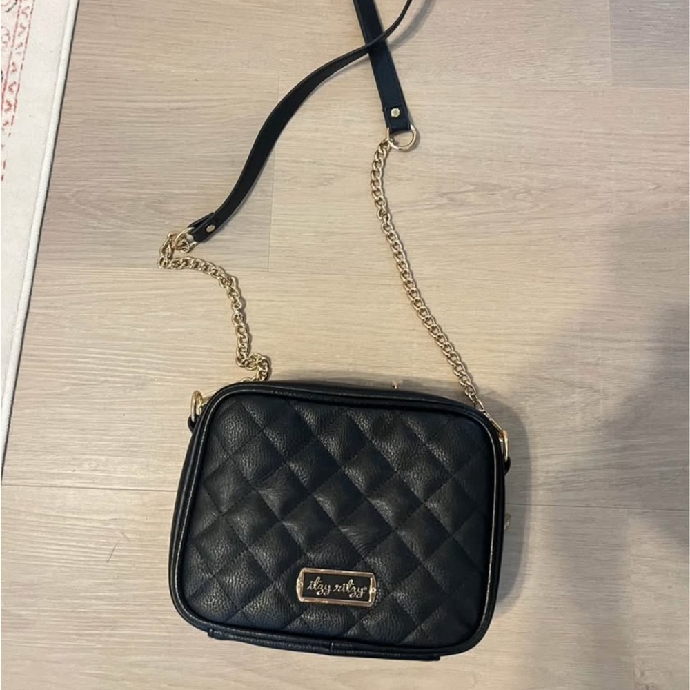 Itzy Ritzy black Crossbody Bag with Gold Accents